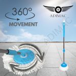 ADIMAC Stainless Steel and Plastic Mop Rod Stick with 360 Degree Rotating Pole Heavy Duty Mop Stick with 3 Refill Floor Cleaning Supplies Product for Home, Office - Image 5