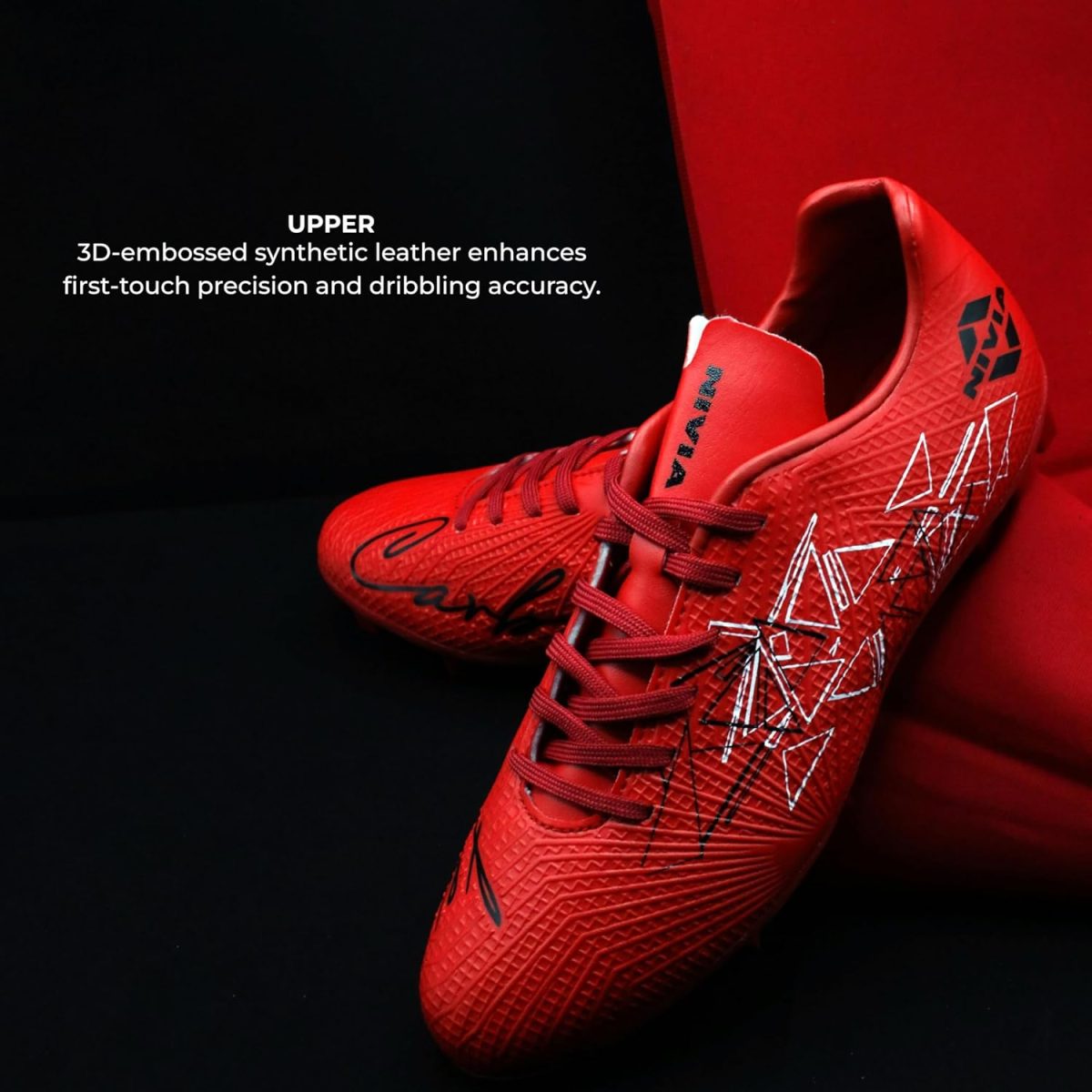 Nivia Carbonite 7.0 Crest Football Stud/ 3D Embossed Synthetic Leather/EVA Sockliner and Lightweight Sole - Image 2