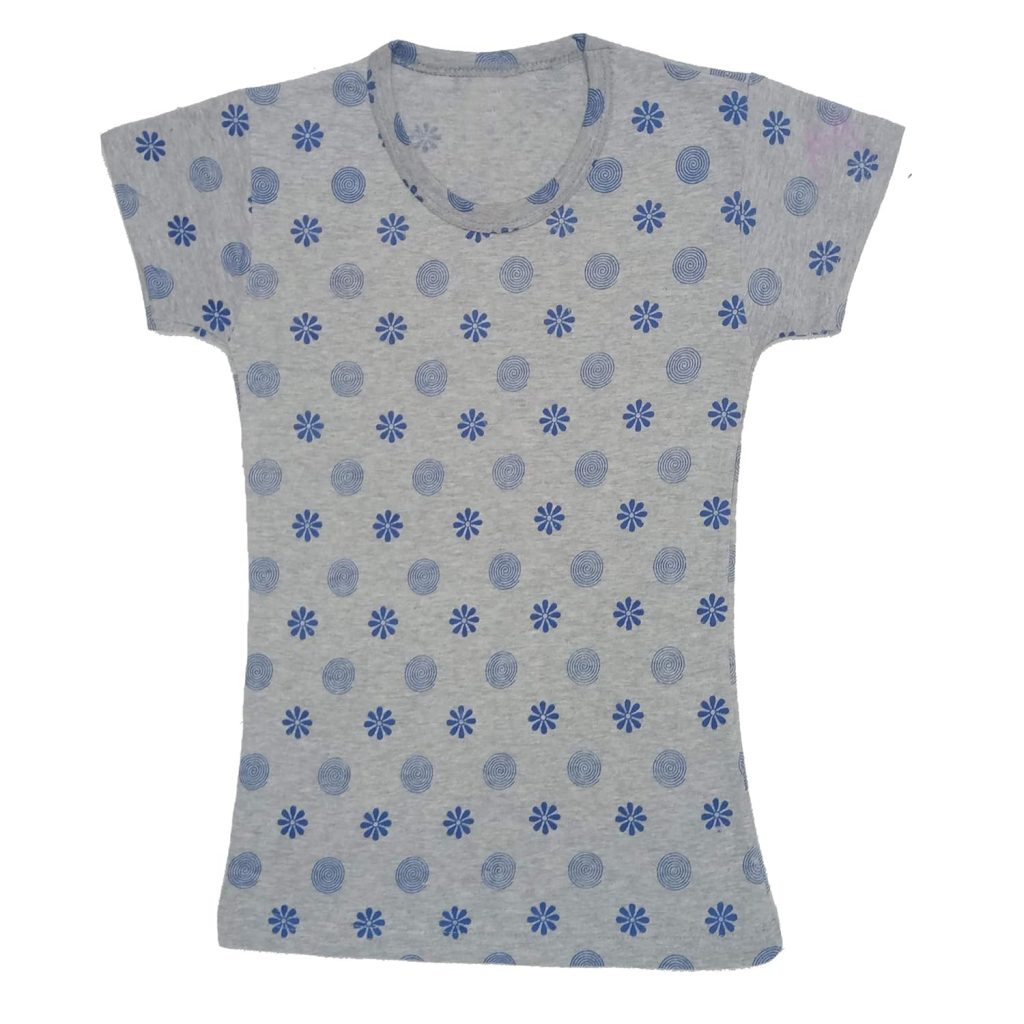 IndiWeaves Girls Cotton Half Sleeve Printed T-Shirt (Grey,7-9 Years)