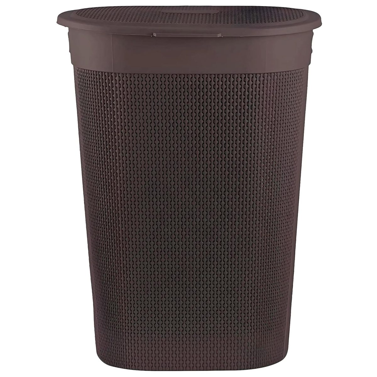 Kuber Industries Plastic Big Large Multipurpose 55 Ltr Washing Clothes Storage Basket with Lid & Handle | Waste Clothes Laundry Basket/Hamper Bins for Blankets, Toys, Bathroom & Bedroom | Brown - Image 7