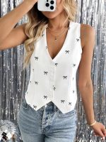 KATECLO Women's Corset Waistcoat Vest | Sleeveless V-Neck Waist Coat | Formal Suit Jacket Korean Style Tops for Women - Image 3