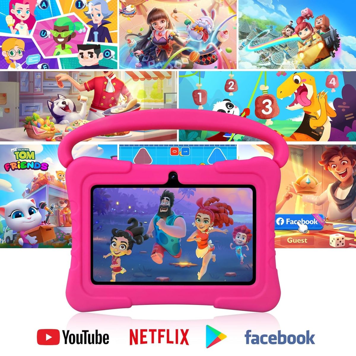 NEWISION 7 inch kids tablet with case, android 13 tablet 32gb with wifi, dual camera, education, games, kids software pre-installed, computer tablet with age filters, - Image 5