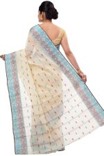 DipDiya Women Pure Cotton Bengali Classical Tant Saree - Image 3