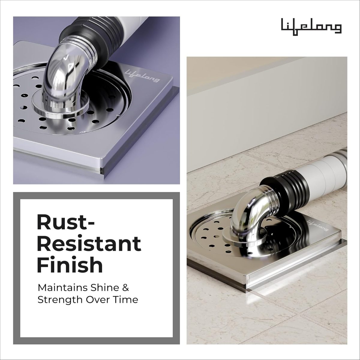 Lifelong 5 Inch Outlet Pipe Connector for Washing Machine | Bathroom Floor Drain Cover | Sink Strainer & Drain Filter | Anti-Overflow & Backflow Preventer | Sink Drainer & Drainage Cover (LLHIEG01) - Image 3