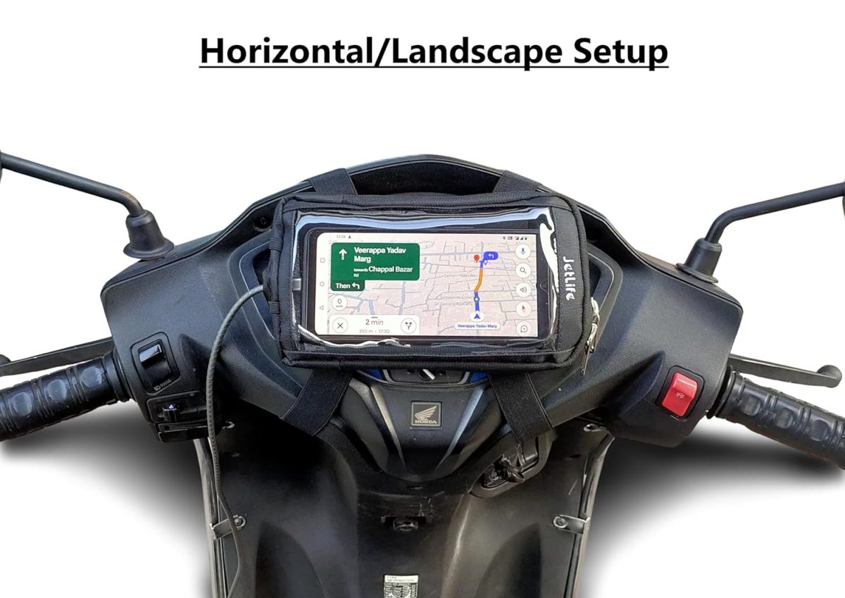 JETLIFE Mobile Holder/Pouch/Mount for All Types of Scooter Scooty Activa Jupiter EV etc | X1 Model (Black) - Image 5