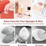 Hian Silicone Makeup Sponge Holder for Travel, Double-Sided Breathable & Shatterproof Beauty Blender Case for Women & Girls, Cosmetic Storage for Sponges Sponge Holder (Pink Color) - Image 7