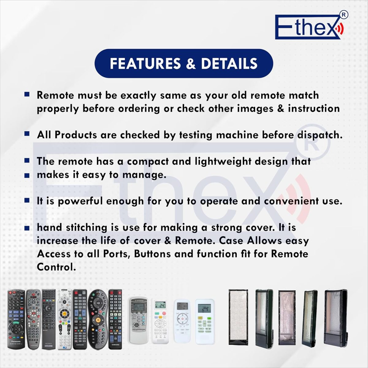 Ethex® Air Conditioner Remote Compatible for Haier Ac Remote Control Split//Window (Your Old Remote Must Be Same) (Full Function) - Image 2