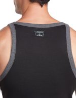 Jockey US27 Men's Super Combed Cotton Rib Square Neck Gym Vest (Shoulder Strap Color May Vary)_Black & Charcoal_L - Image 4