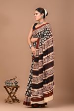 Crafts Moda Mulmul Cotton Saree for Women with Blouse Piece, Lightweight sari - Image 5