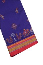 Neyge Women's Handloom Ilkal Pure Cotton Resham Silk Kasuti Saree with Stripe Pallu Running Blouse - Image 5