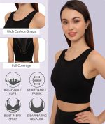 GLAMORAS Women's Polyester Spandex Padded Wireless Sports Bra | Full Coverage, Seamless & High Support Sports Bra for Workout & Yoga | Size: S-XL - Image 2