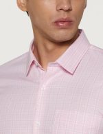 Peter England Men's Classic Sophisticated Self-Checkered Formal Slim Fit Full Sleeve Shirt | Wonder Fabric | Cotton-Rich - Image 3