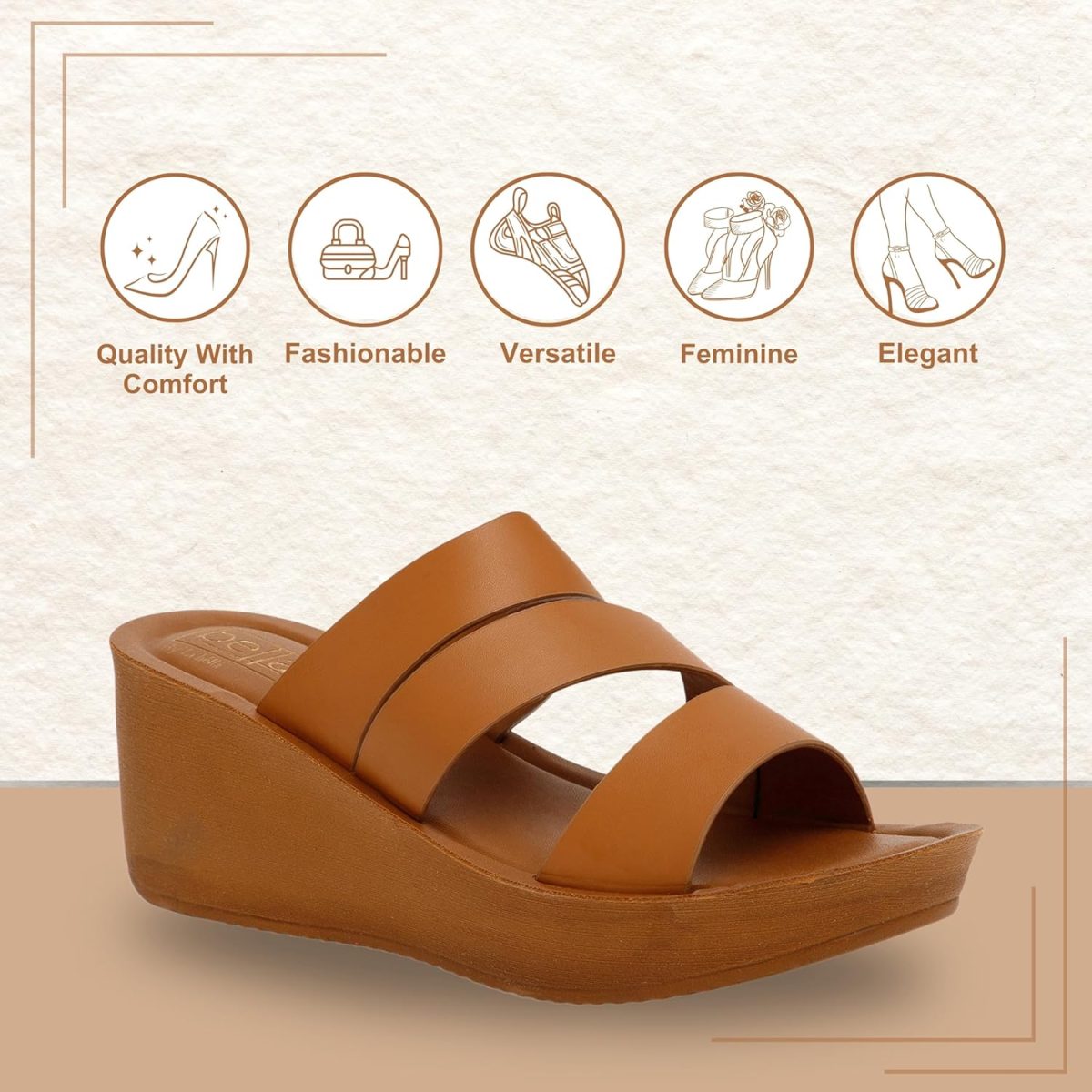 BELLA by Labella Women's Fashion Platform Slip-On Sandal – Comfortable, Lightweight, Slip-Resistant, Breathable – Ideal for Casual and Office Wear - Image 2