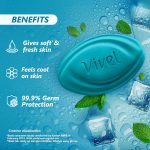 Vivel Cool Mint, Soft Fresh Skin Soap, 600g (150g - Pack of 4), Soap for Women & Men for Soft, Glowing & Moisurised Skin, All Skin Types - Image 3