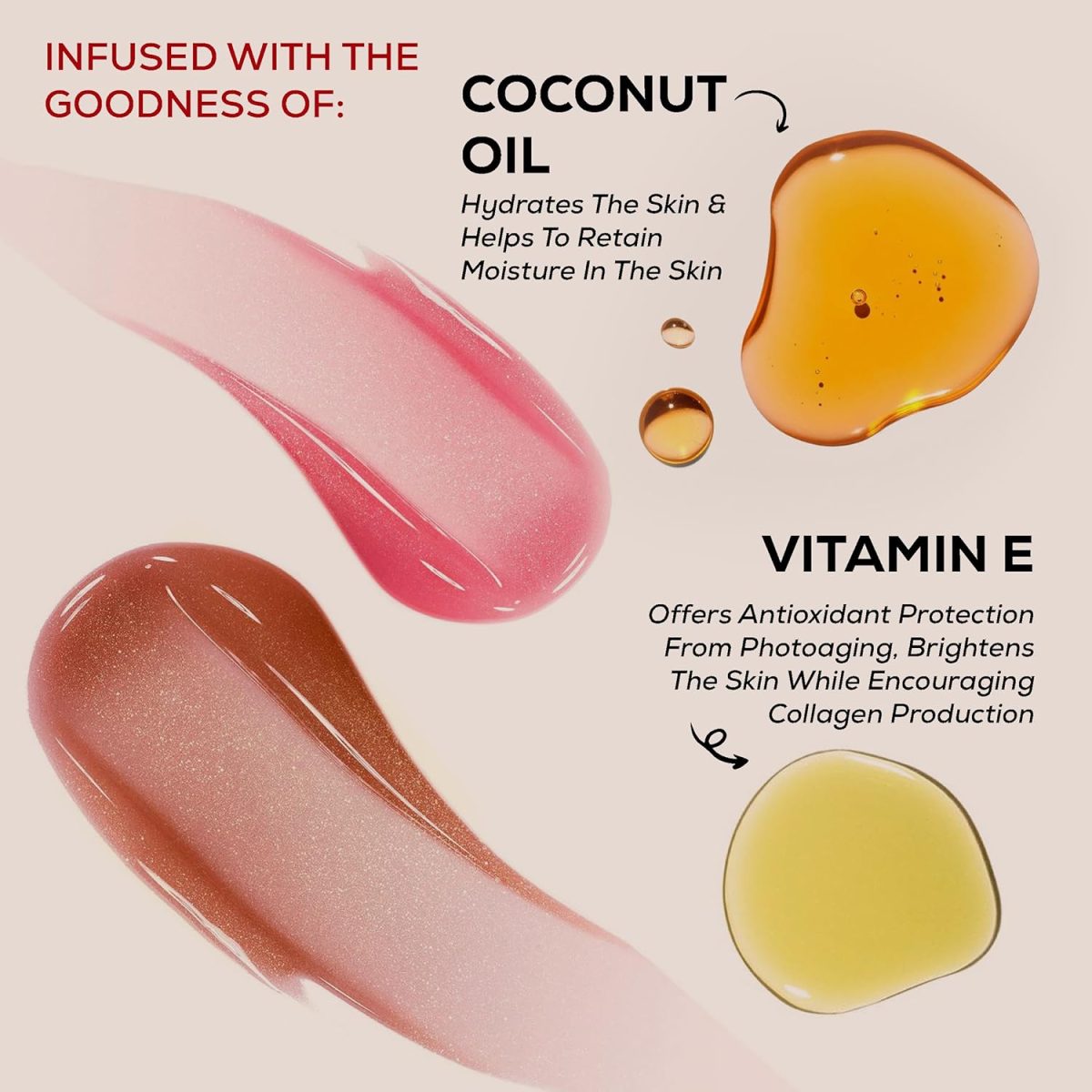 Insight Cosmetics Hydrating Lip Gloss | Non-Sticky, Long-Lasting Moisture & Shine | Infused with Vitamin E & Coconut Oil | Sheer, Glossy Finish | Cruelty-Free & Paraben-Free | For Soft, Plump Lips - Image 5