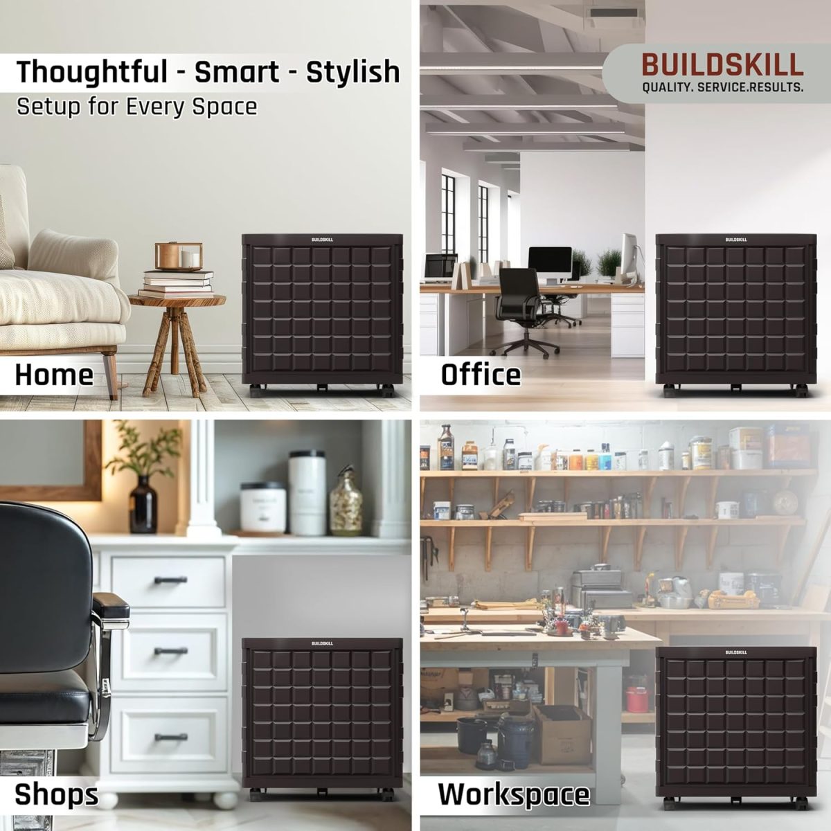 BUILDSKILL 100Kg Load Capacity Inverter Trolley for Home | 360° Rotating 5 Wheels | Easy Assembly Inverter Stand | Large Size Inverter Battery Stand for Home | Strong Build Inverter Box (Brown) - Image 7
