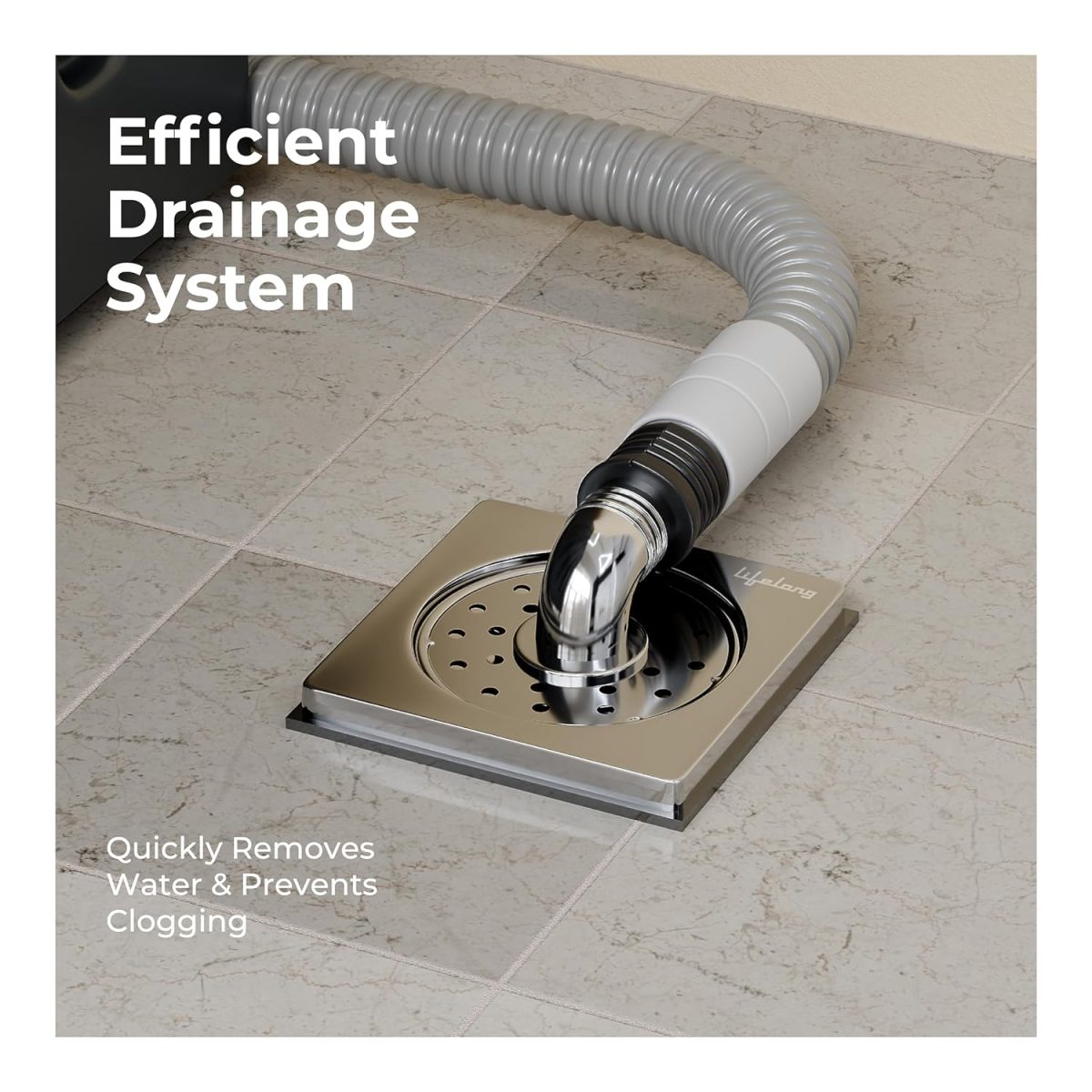 Lifelong 5 Inch Outlet Pipe Connector for Washing Machine | Bathroom Floor Drain Cover | Sink Strainer & Drain Filter | Anti-Overflow & Backflow Preventer | Sink Drainer & Drainage Cover (LLHIEG01) - Image 6
