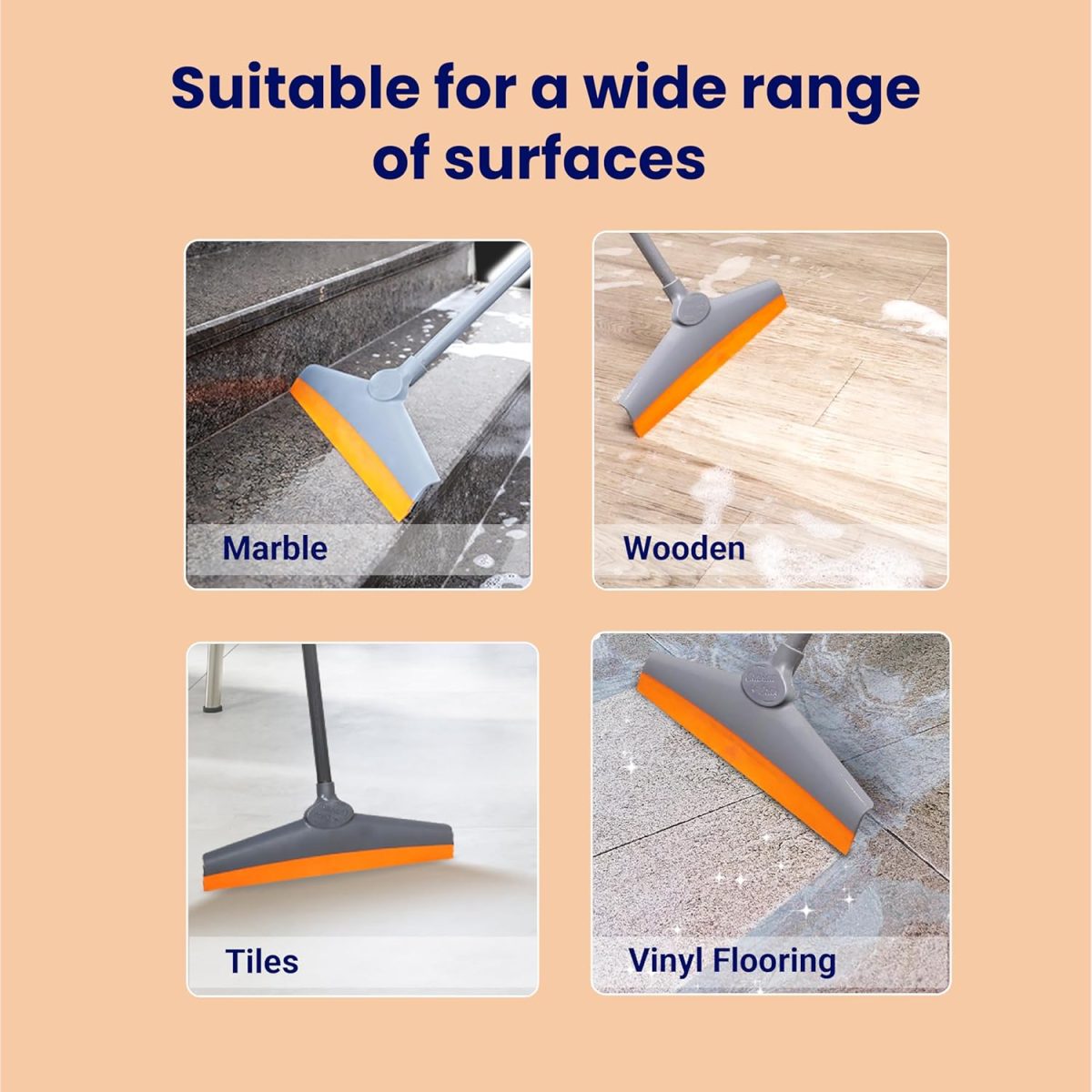 Chakaachak Shine Floor Wiper | Plastic & TPE Blade Wiper for Floor & Bathroom Cleaning | Surface Cleaner for Home | Kitchen | Office | Durable Home Cleaning Gadget | Quick Drying | Easy Grip - Image 4