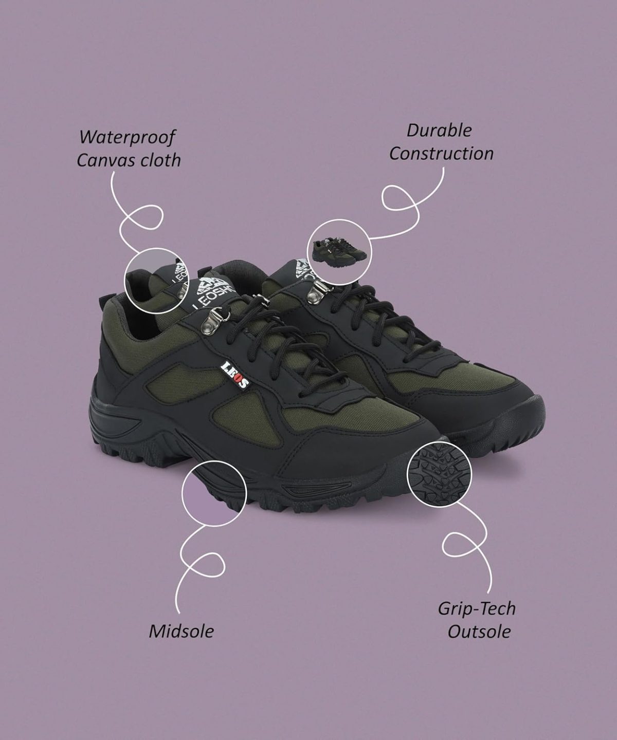 Leo Men's Light Weight Waterproof Casual Shoes for Trekking,Hiking & Other Casual Purpose - Image 3