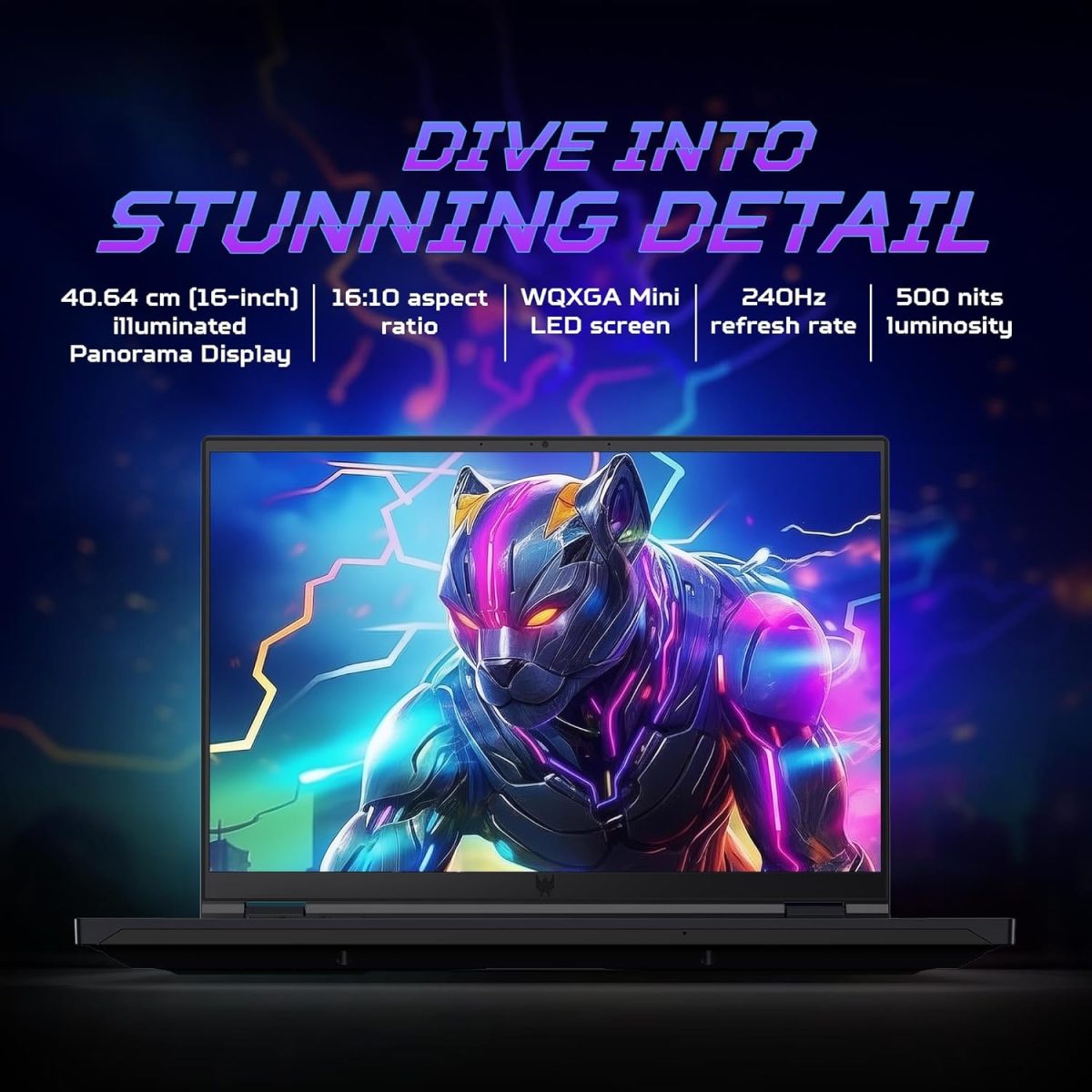 Acer Predator Helios 16 AI Gaming Laptop 14th Gen Intel Core i9 Processor (32 GB RAM/1 TB SSD/NVIDIA GeForce RTX 4080/240Hz/Wifi 7/Win11 Home) PH16-72 with 40.64 cm (16") WQXGA IPS Display, 2.65 KG - Image 3