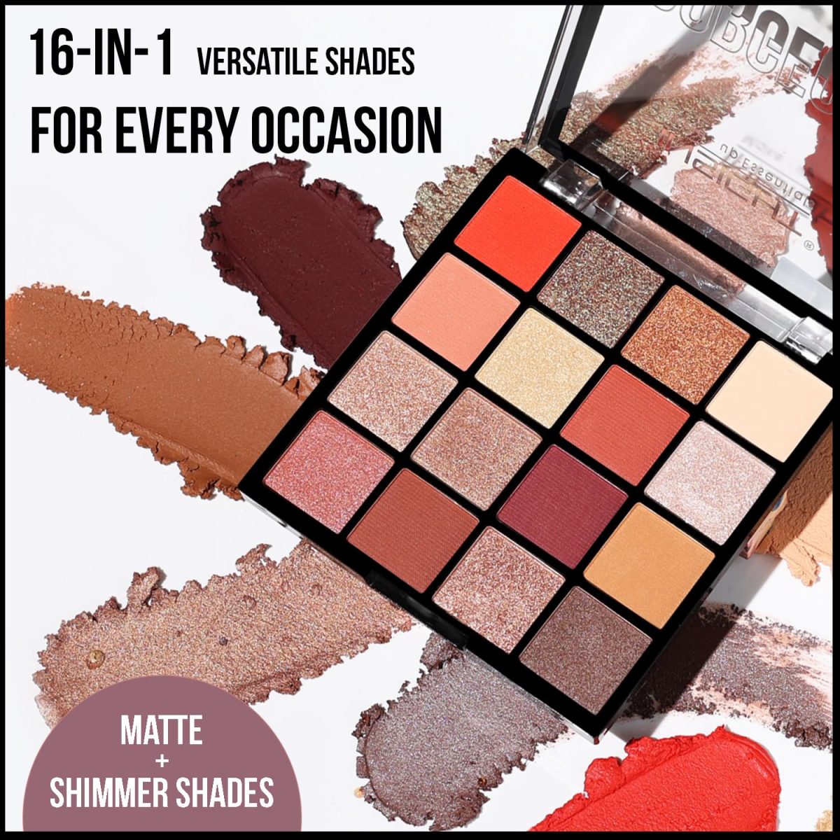 Insight Cosmetics Gorgeous 16 Color Eyeshadow Palette|Matte|Shimmer|Beginner Friendly & Long Lasting Eye Shadow Palette|Long Wearing And Easily Blendable Eye Makeup Palette, 37gm(MK09-Retro Vibes)| multicoloured - Image 3
