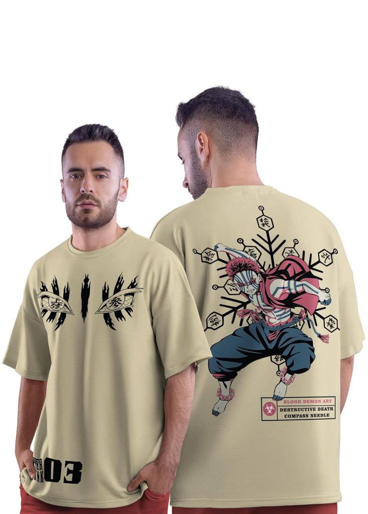 crazymonk Akaza Upper Rank Demon Oversized T-Shirt