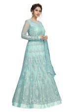 TRENDMALLS Women's Net Embroidery Salwar Suit Anarkali Kurta Set with Dupatta - Image 4