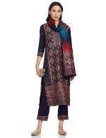 Rangriti Cream Acrylic Straight Suit Set For Women - Image 6