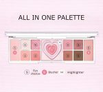 12 Colors Nude Matte Shimmer Eyeshadow, Blusher, Highlighter Palette - High Pigmented All-in-One Palette With Eye Shadow, Blusher, and Heart Shaped 3D Highlighter Shades (Nude Palette) - Image 3