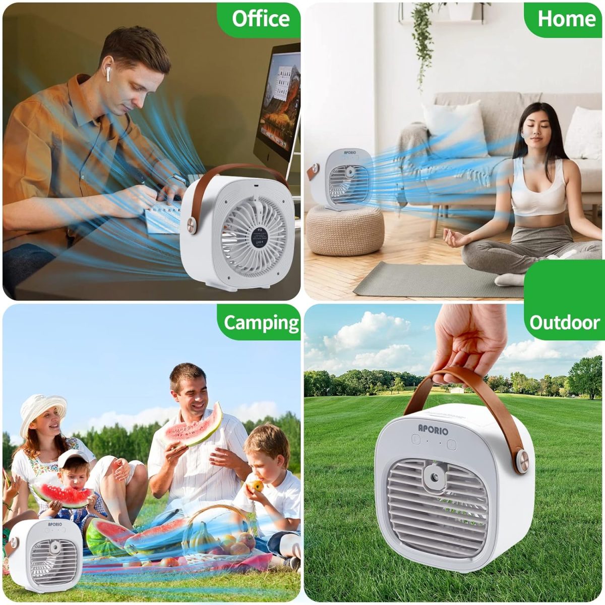 aporio Portable Air Conditioner-4000Mah Rechargeable Personal Air Cooler With 3 Speeds Duration 4-8 Hrs, Quiet Mini Air Conditioner Fan, Desk Cooling Fan For Home, Bedroom, Travel, And Office - Image 8