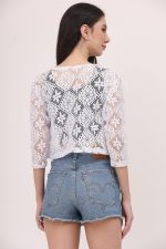 MARVENT Women Self Design Floral lace Regular Open Front Shrug - Image 4