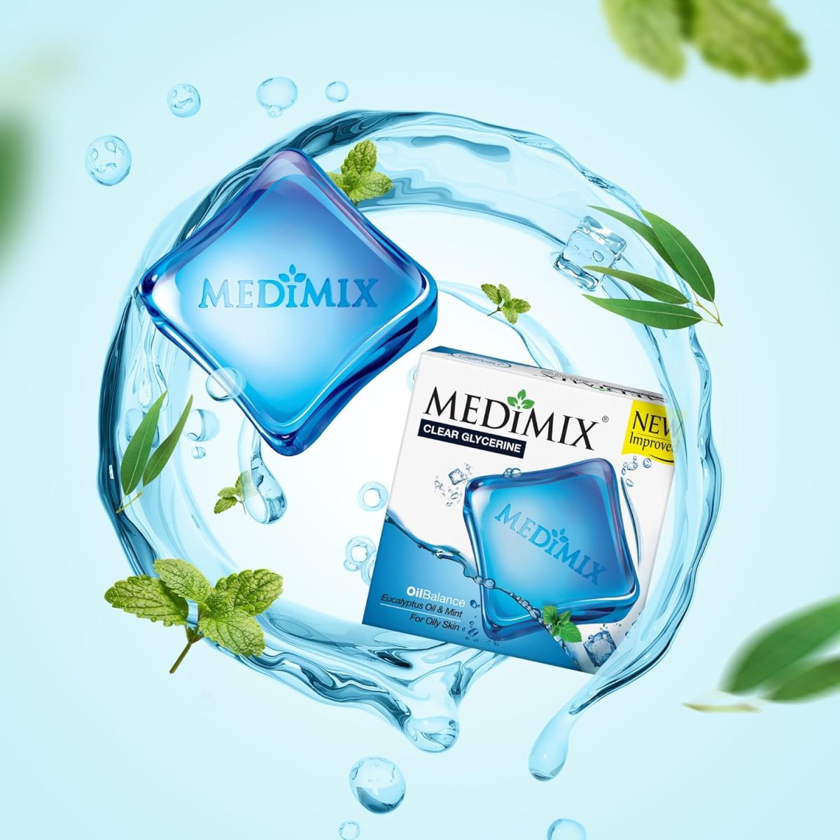 Medimix Clear Glycerine Oil Balance Bathing Bar Soap for Oily Skin 100g (3 + 1 Combo Pack) | Infused with Eucalyptus Oil & Mint - Image 6