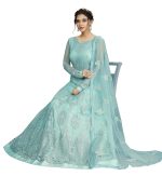 TRENDMALLS Women's Net Embroidery Salwar Suit Anarkali Kurta Set with Dupatta - Image 5