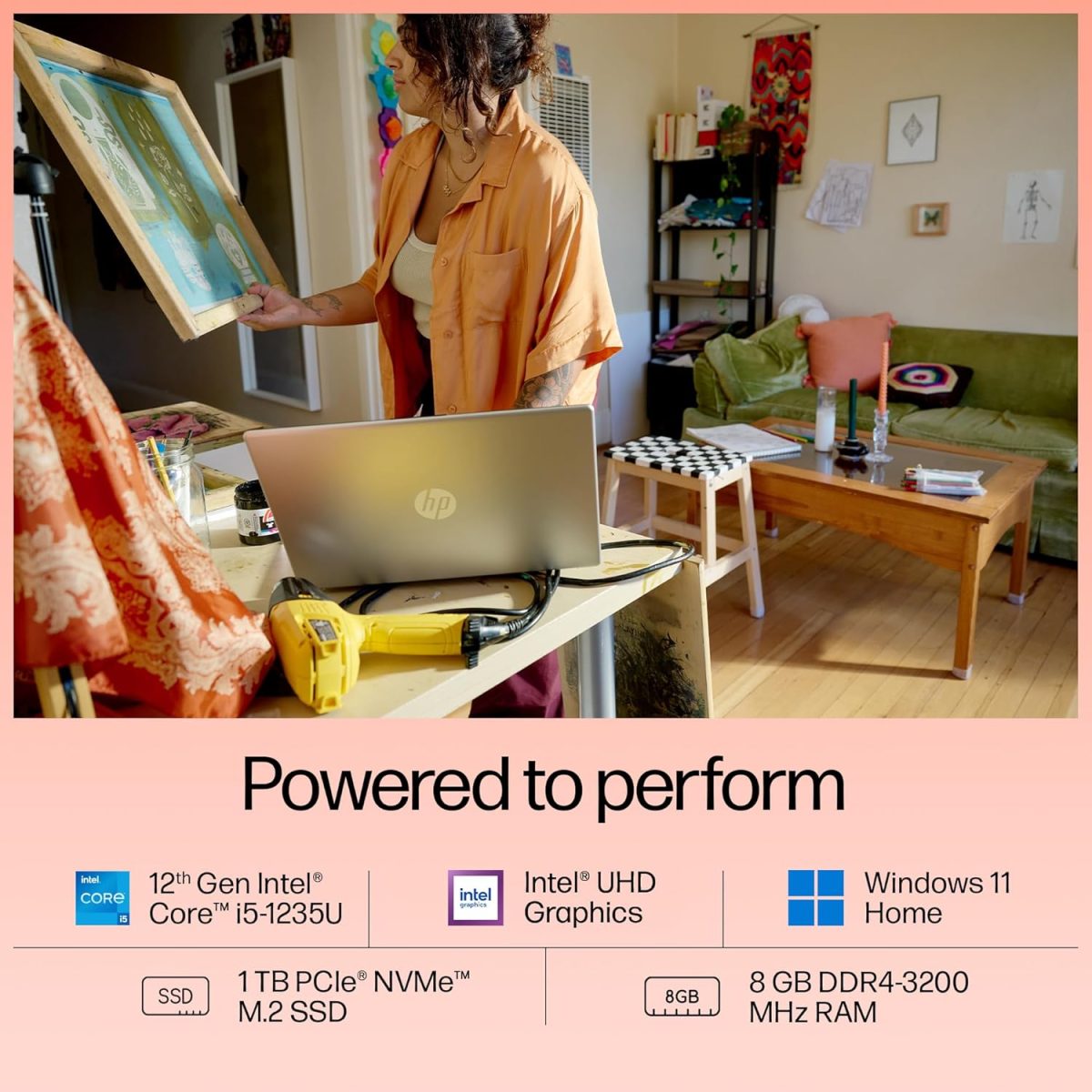 HP Battery_King 15,12th Gen Intel Core i5-1235U, 8GB DDR4,1TB SSD, (Win 11,MSO 2021,Silver,1.59 Kg),15.6-Inch(39.6 Cm) FHD Laptop, UHD Graphics,1080P FHD Camera W/Privacy Shutter,Backlit KB,FD0112TU - Image 3