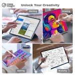Case-Magic 2 in 1 Universal Stylus Pen with Fine Point Disc Tip+ Rubber Fiber Tip| for Smartphone/Tablet/iPad/Pro/Air/iPhone/iOS/Android/All Touch Screens| Aluminum Body (Grey) - Image 7