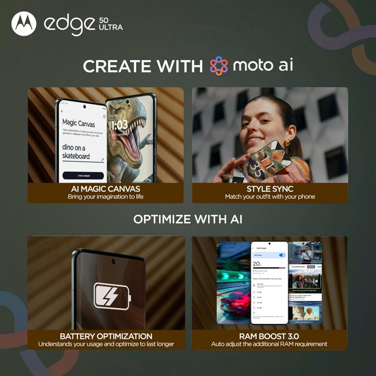 Motorola Edge 50 Ultra 5G ( 12GB RAM , 512GB ROM ) (Forest Grey) - Image 9