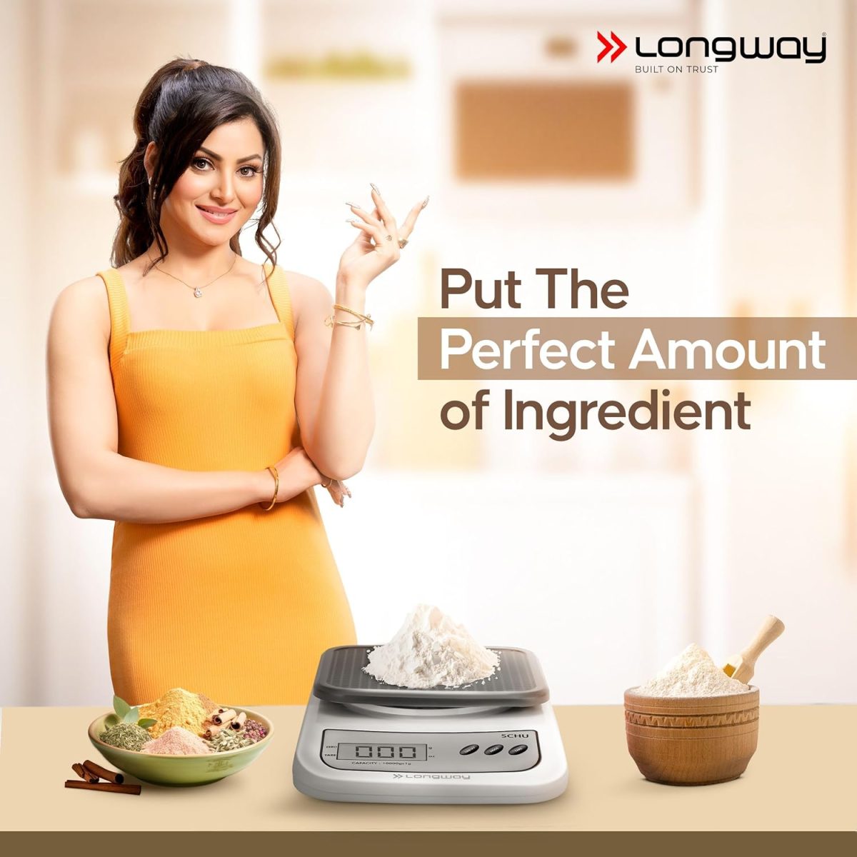 Longway LWKWS01 Multipurpose Portable Digital Kitchen Weighing Scale |Weight Machine With Back Light LCD Display |2 Year Warranty (10 kg, Gray) - Image 2
