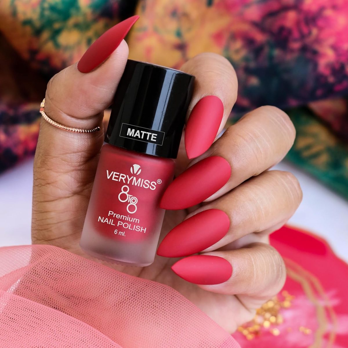 Verymiss Premium Matte Nail Polish - 249 Red In Hot - Image 2