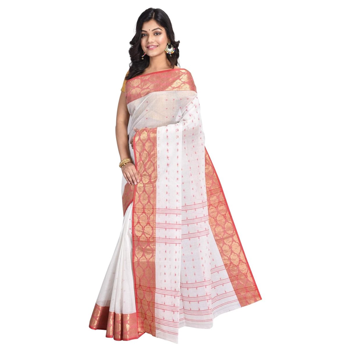 Raj Sarees Women's Woven Net Saree Without Blouse Peice - Image 4