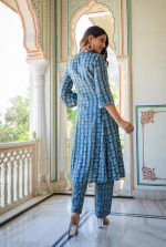 Yash Gallery Rayon Women's Floral Printed Anarkali Kurta with Pant & Dupatta - Image 4