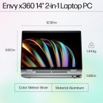 HP Envy x360, Intel Core Ultra 7-155U AI Laptop (16GB RAM, 512GB SSD) Touchscreen 2-in-1, IPS, WUXGA, 14"/35.6cm, Win 11, MS Office 2021, Silver, 1.39Kg, Integrated Graphics, 5MP IR Camera, fc0106TU - Image 16