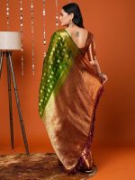 AKHILAM Women's Organza Banarasi Saree With Unstitched Blouse Piece (17ALEKHA1701) - Image 4