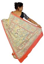 Kheyali Boutique Madhubani Print Yellow Cotton Saree For Women - Image 2