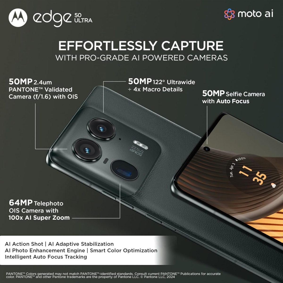 Motorola Edge 50 Ultra 5G ( 12GB RAM , 512GB ROM ) (Forest Grey) - Image 5