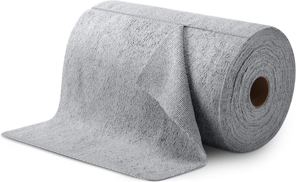 GERQSHO Microfiber Cleaning Cloth Roll 25x25CM – Reusable Tear-Away Towels Washable Super Absorbent Lint Free Cleaning Rags for Kitchen, Car, Garage and Home (Multicolor 1 Roll, 20 Pack)