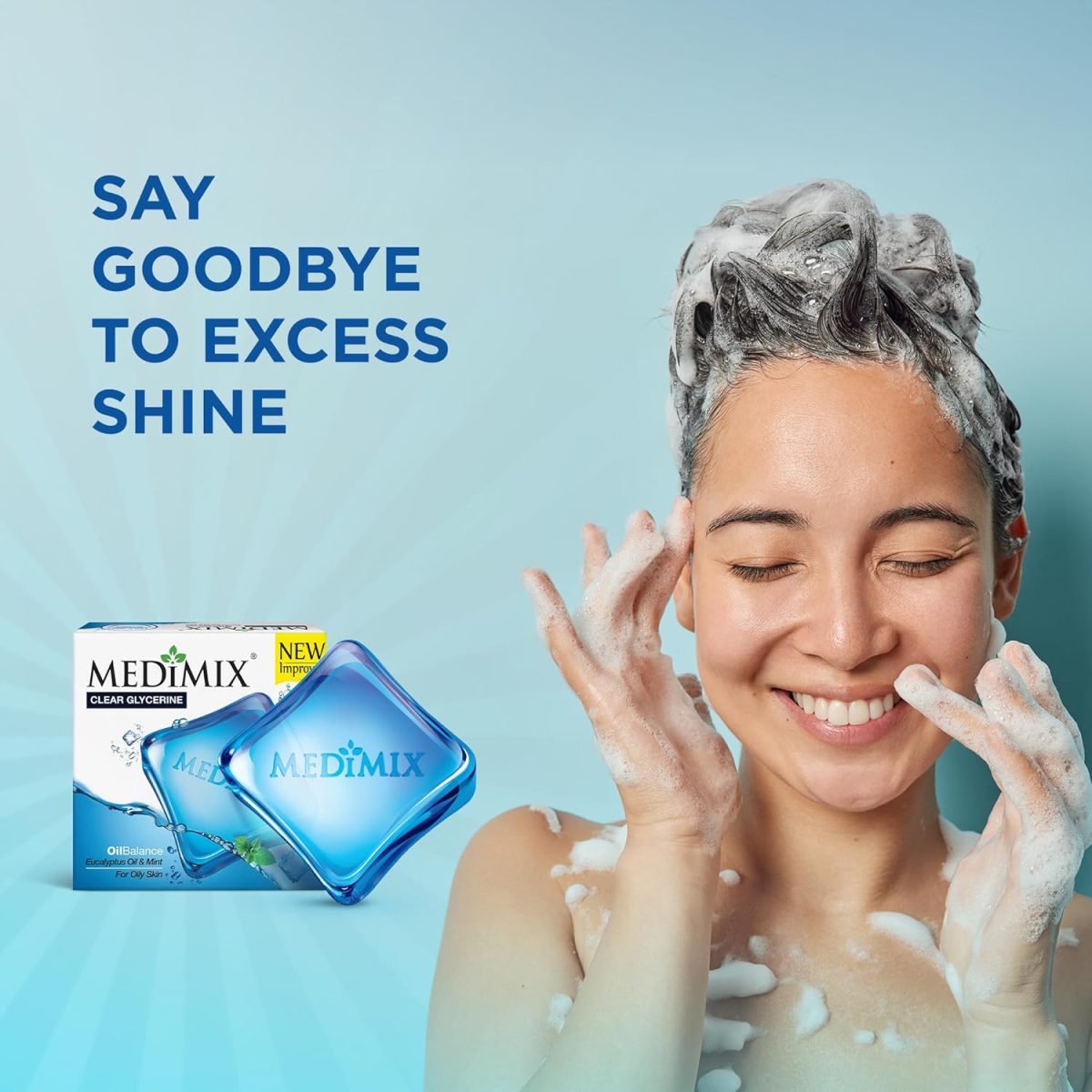 Medimix Clear Glycerine Oil Balance Bathing Bar Soap for Oily Skin 100g (3 + 1 Combo Pack) | Infused with Eucalyptus Oil & Mint - Image 4