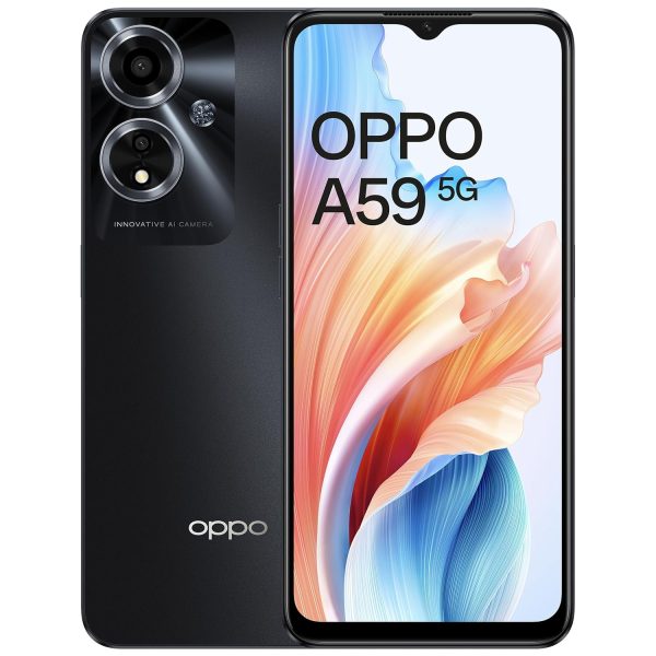 Oppo A59 5G (Starry Black, 6GB RAM, 128GB Storage) | 5000 mAh Battery with 33W SUPERVOOC Charger | 6.56" HD+ 90Hz Display | with No Cost EMI/Additional Exchange Offers