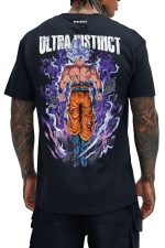 PeaceOut Anime Printed T-Shirt, Goku Design, Black, Men's