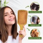 IMECO Wooden Hair Paddle Brush for Women & Men | Soft Bristles for Scalp Circulation & Hair Growth | Bamboo Hair Brush | Pain Free Hair Detangling | Hair Styling, Blow Drying, Non Static - Image 3