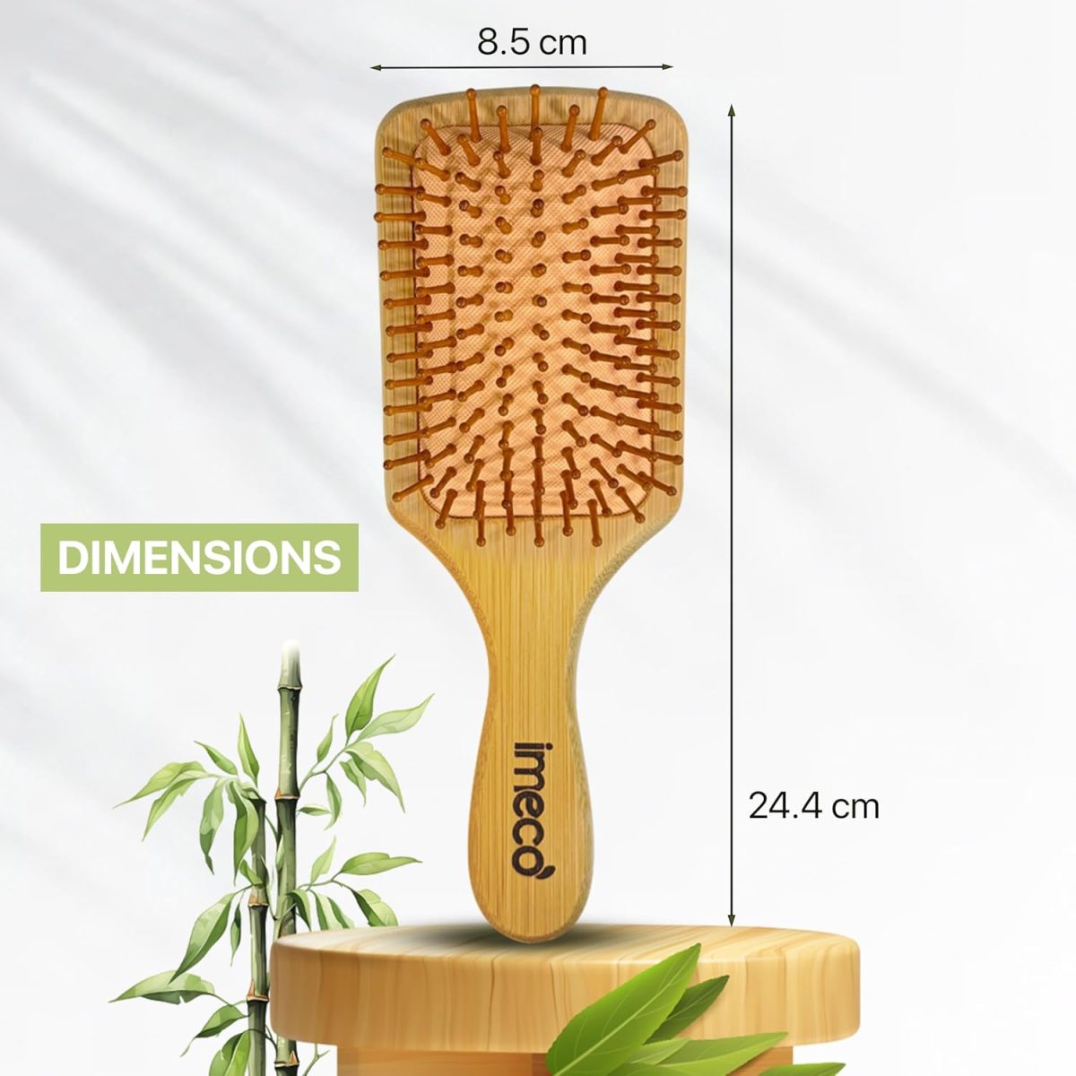 IMECO Wooden Hair Paddle Brush for Women & Men | Soft Bristles for Scalp Circulation & Hair Growth | Bamboo Hair Brush | Pain Free Hair Detangling | Hair Styling, Blow Drying, Non Static - Image 5